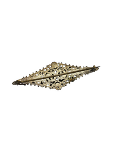 1930s Czech Multicoloured Glass Filigree Brooch