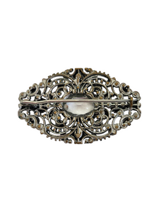 1930s Czech Art Deco Clear Glass Brooch