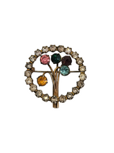 Load image into Gallery viewer, 1930s Art Deco Czech? Glass Flower Bouquet Brooch

