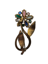 Load image into Gallery viewer, 1930s Czech Multicoloured Openback Flower Brooch

