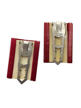 Load image into Gallery viewer, 1940s Red Bakelite Dress Clip Set
