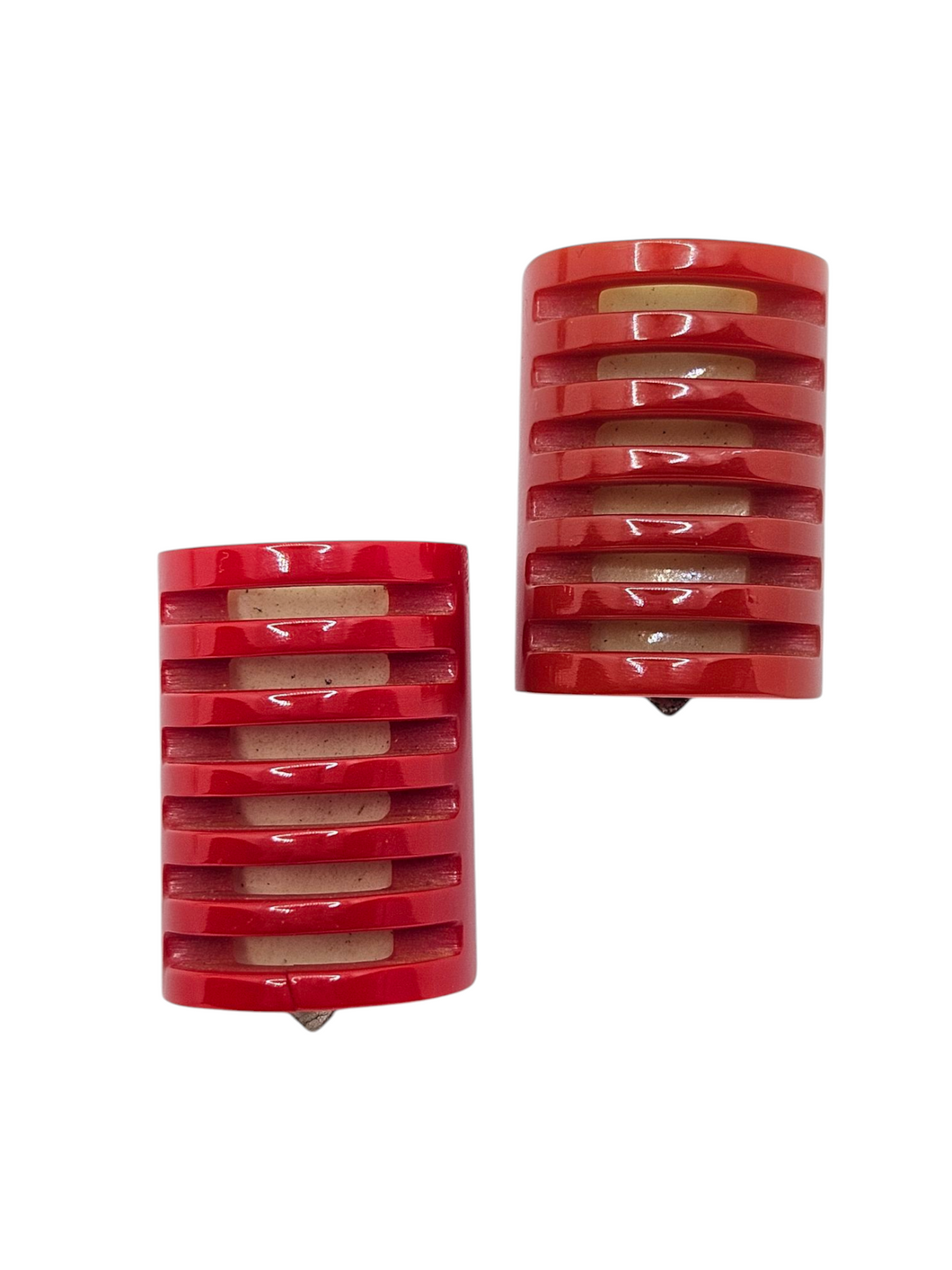 1940s Red Bakelite Dress Clip Set