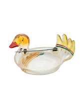 Load image into Gallery viewer, 1940s Carved Painted Lucite Duck Brooch
