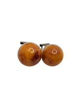 Load image into Gallery viewer, 1940s/1950s French Honey/Caramel/Orange Marbled Bakelite Earrings
