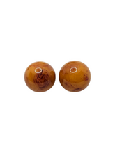 Load image into Gallery viewer, 1940s/1950s French Honey/Caramel/Orange Marbled Bakelite Earrings
