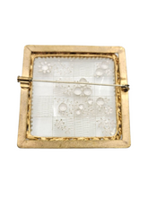 Load image into Gallery viewer, 1930s/1940s French? Reverse Carved Lucite and Metal Brooch
