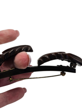 Load image into Gallery viewer, 1940s Huge Chunky Chocolate Brown Articulated Bakelite Brooch
