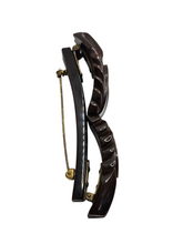 Load image into Gallery viewer, 1940s Huge Chunky Chocolate Brown Articulated Bakelite Brooch
