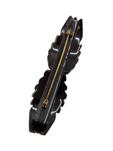 Load image into Gallery viewer, 1940s Huge Chunky Chocolate Brown Articulated Bakelite Brooch
