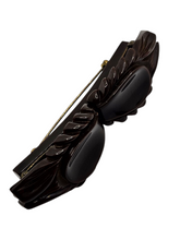 Load image into Gallery viewer, 1940s Huge Chunky Chocolate Brown Articulated Bakelite Brooch
