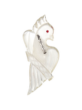 Load image into Gallery viewer, 1940s HUGE Carved Lucite Parrot Brooch
