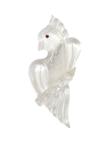 1940s HUGE Carved Lucite Parrot Brooch