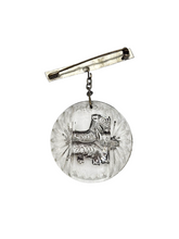 Load image into Gallery viewer, 1930s Art Deco Glass Scotty Dog Brooch

