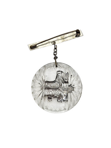 1930s Art Deco Glass Scotty Dog Brooch