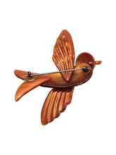 Load image into Gallery viewer, 1940s Coro Rust Nylon Bird Brooch
