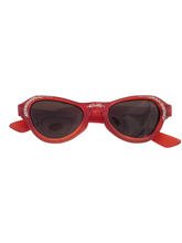 Load image into Gallery viewer, 1950s Orange/Red Rhinestone Studded Cat Eye Sunglasses
