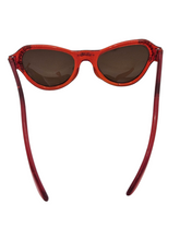 Load image into Gallery viewer, 1950s Orange/Red Rhinestone Studded Cat Eye Sunglasses
