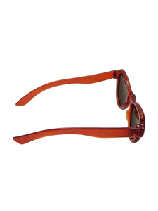 1950s Orange/Red Rhinestone Studded Cat Eye Sunglasses