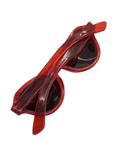 Load image into Gallery viewer, 1950s Orange/Red Rhinestone Studded Cat Eye Sunglasses
