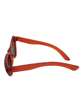 Load image into Gallery viewer, 1950s Orange/Red Rhinestone Studded Cat Eye Sunglasses
