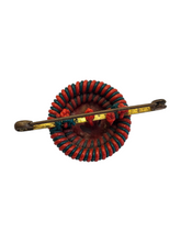 Load image into Gallery viewer, 1940s Red and Green Make Do and Mend Wirework Brooch
