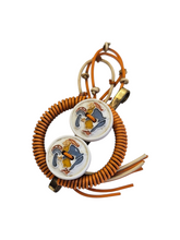 Load image into Gallery viewer, 1940 Make Do and Mend Orange Wirework Brooch
