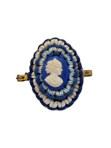 1940s Make Do and Mend Wirework Cameo Brooch
