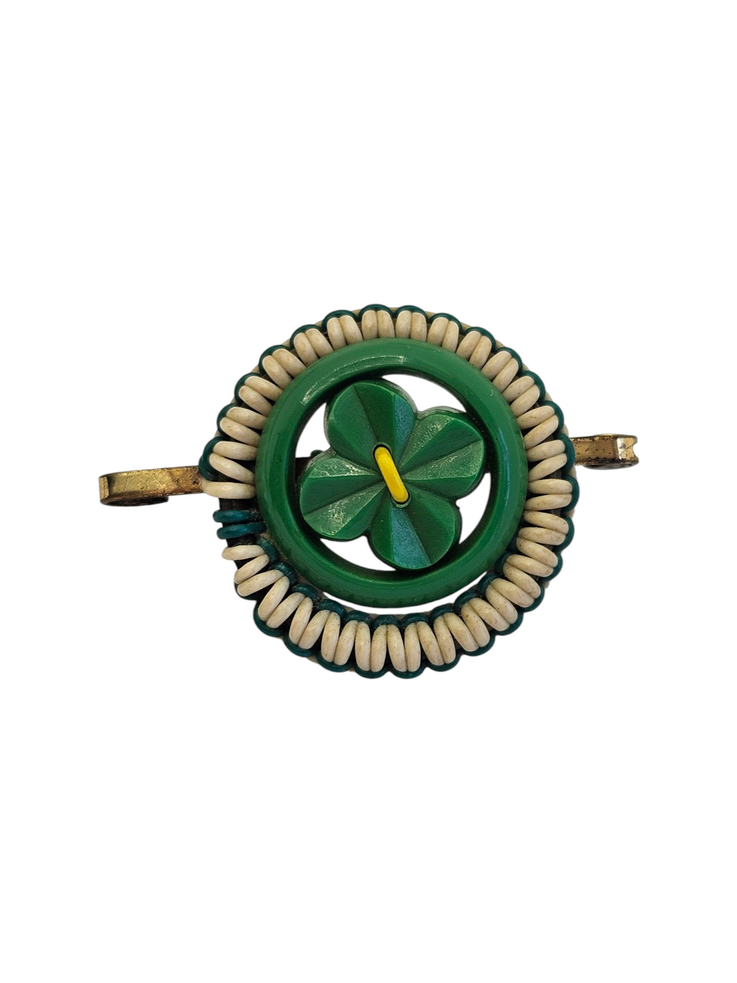 1940s Make Do and Mend Green Wirework Brooch