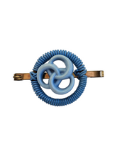 Load image into Gallery viewer, 1940s Make Do and Mend Blue Wirework Brooch
