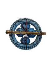 Load image into Gallery viewer, 1940s Make Do and Mend Blue Wirework Brooch
