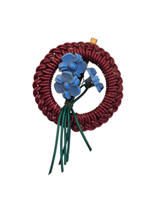 1940s Burgundy Make Do and Mend Wirework Brooch