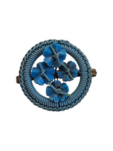 Load image into Gallery viewer, 1940s Make Do and Mend Blue Wirework Brooch
