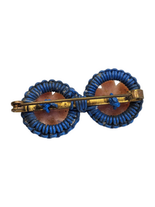 1940s Pink and Blue Make Do and Mend Wirework Brooch
