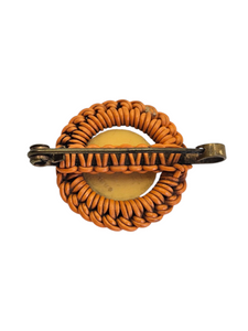 1940s Make Do and Mend Orange Wirework Brooch