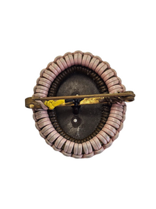 1940s Brown and Pink Make Do and Mend Wirework Brooch
