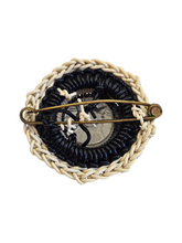 Load image into Gallery viewer, 1940s Chunky Black and White Wirework Brooch
