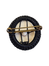 Load image into Gallery viewer, 1940s Black and White Cameo Wirework Brooch
