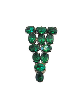 Load image into Gallery viewer, 1930s Deco Green Glass Dress Clip
