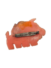 Load image into Gallery viewer, 1940s Pale Pink Celluloid Dog With Blue Scarf Brooch
