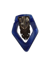 Load image into Gallery viewer, 1930s Blue and White Marble Silvered Glass Dress Clip

