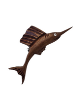 Load image into Gallery viewer, 1940s Carved Wood Swordffish Brooch

