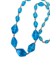Load image into Gallery viewer, 1930s Ocean Blue Glass Necklace
