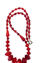 Load image into Gallery viewer, 1930s Deco Red Glass Necklace

