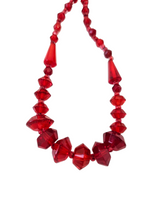 Load image into Gallery viewer, 1930s Deco Red Glass Necklace
