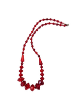 Load image into Gallery viewer, 1930s Deco Red Glass Necklace
