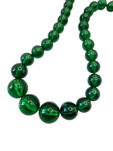 Load image into Gallery viewer, 1940s/1950s Green Early Plastic Lucite Necklace

