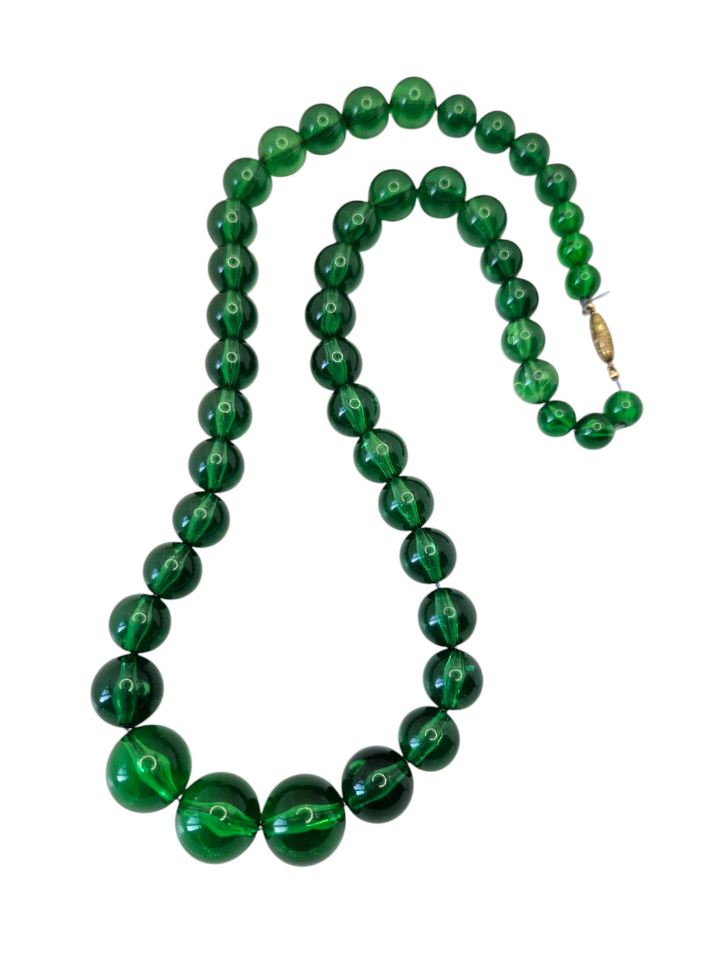 1940s/1950s Green Early Plastic Lucite Necklace
