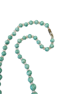 1930s Deco Green Peking Glass Necklace