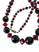 Load image into Gallery viewer, 1930s Deco Red and Black Glass Necklace

