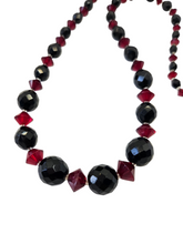 Load image into Gallery viewer, 1930s Deco Red and Black Glass Necklace
